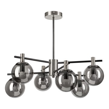 Riippukattokruunu LILOU 6xE14/5W/230V mattakromi/savuinen