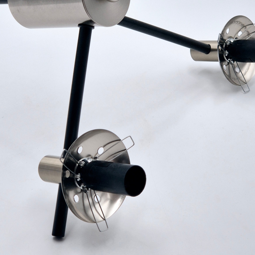 Riippukattokruunu LILOU 6xE14/5W/230V mattakromi/savuinen