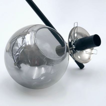 Riippukattokruunu LILOU 6xE14/5W/230V mattakromi/savuinen