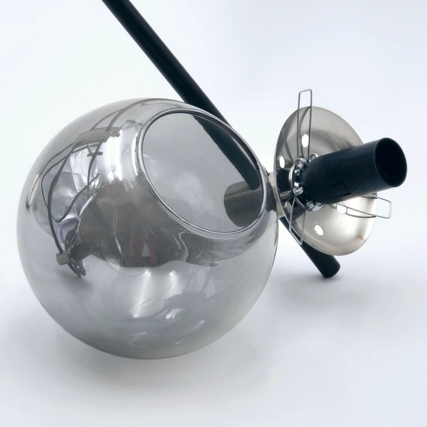 Riippukattokruunu LILOU 6xE14/5W/230V mattakromi/savuinen