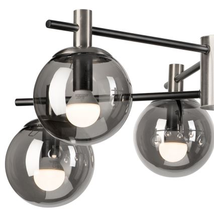 Riippukattokruunu LILOU 6xE14/5W/230V mattakromi/savuinen