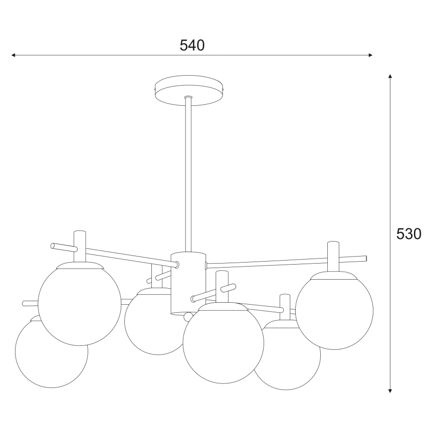 Riippukattokruunu LILOU 6xE14/5W/230V mattakromi/savuinen