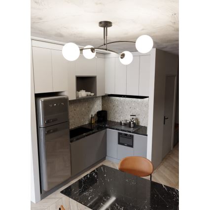 Riippukattokruunu PREGOS 4xE14/10W/230V musta