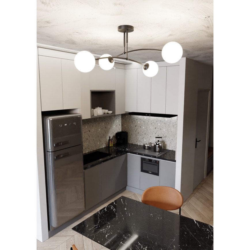 Riippukattokruunu PREGOS 4xE14/10W/230V musta