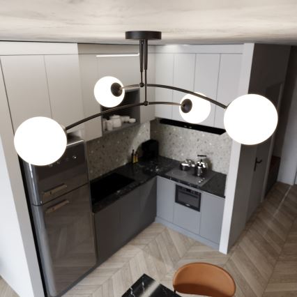 Riippukattokruunu PREGOS 4xE14/10W/230V musta