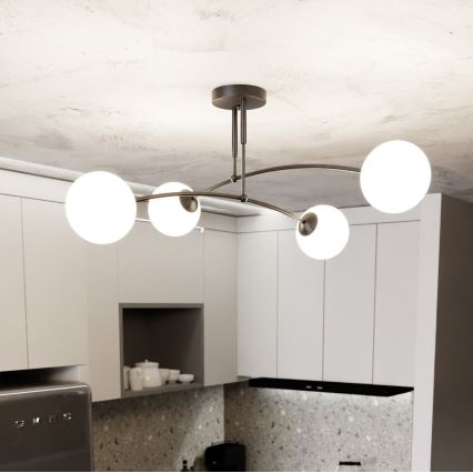 Riippukattokruunu PREGOS 4xE14/10W/230V musta