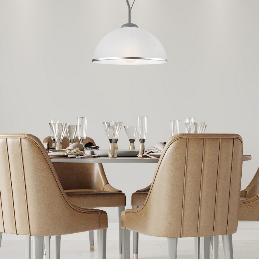 Riippukattokruunu RETRO 1xE27/60W/230V hopea