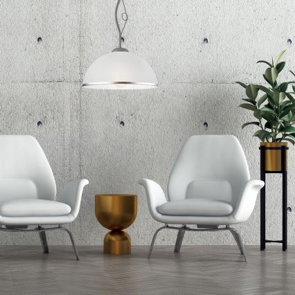 Riippukattokruunu RETRO 1xE27/60W/230V hopea