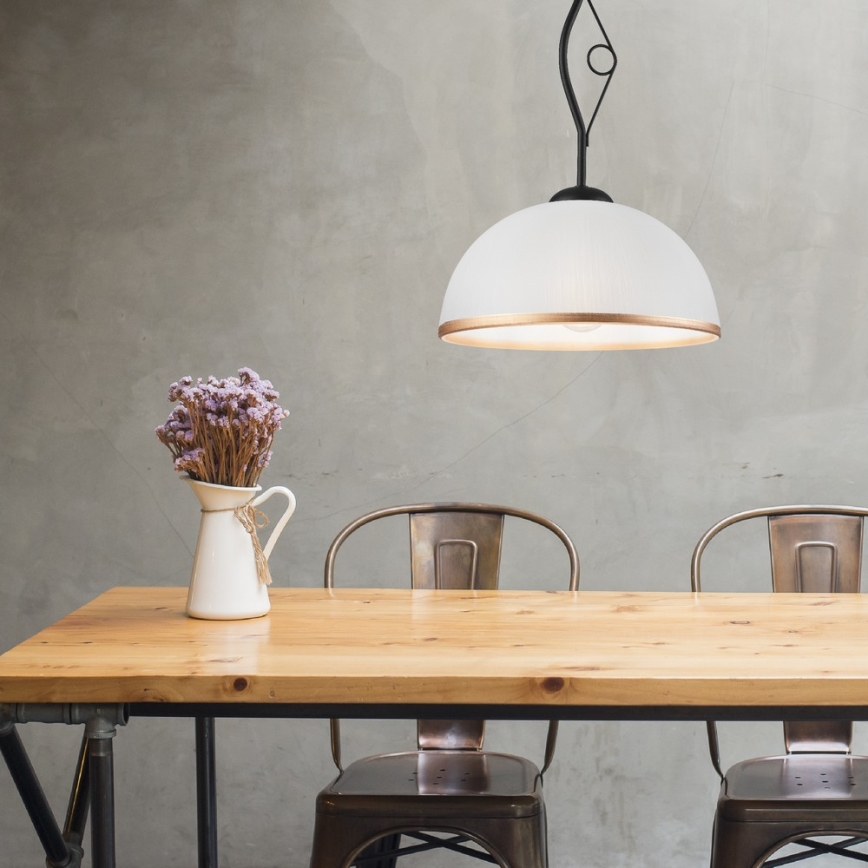 Riippukattokruunu RETRO 1xE27/60W/230V musta matta