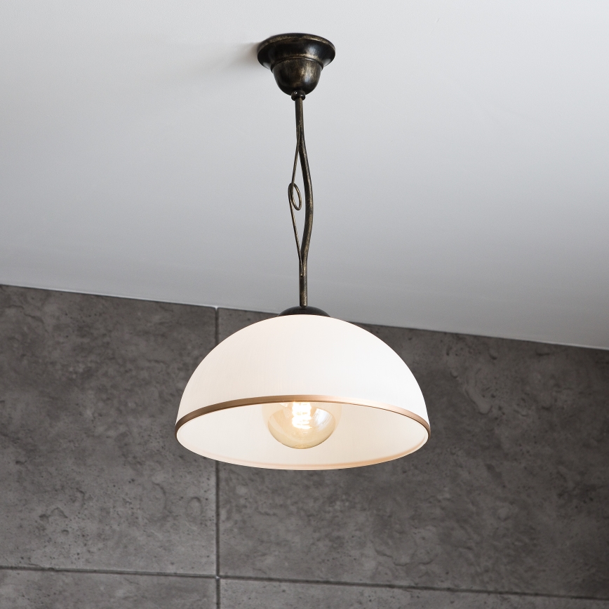 Riippukattokruunu RETRO 1xE27/60W/230V musta patina