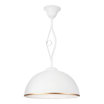 Riippukattokruunu RETRO II 1xE27/60W/230V valkoinen