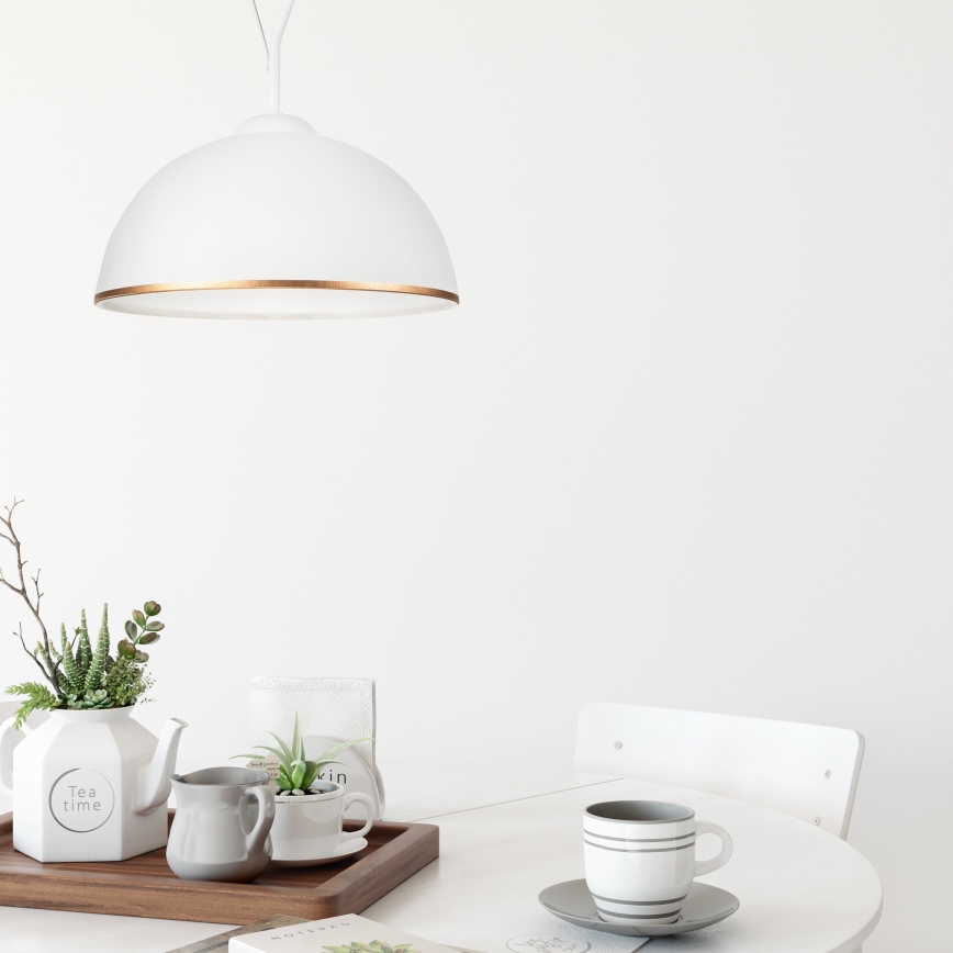 Riippukattokruunu RETRO II 1xE27/60W/230V valkoinen