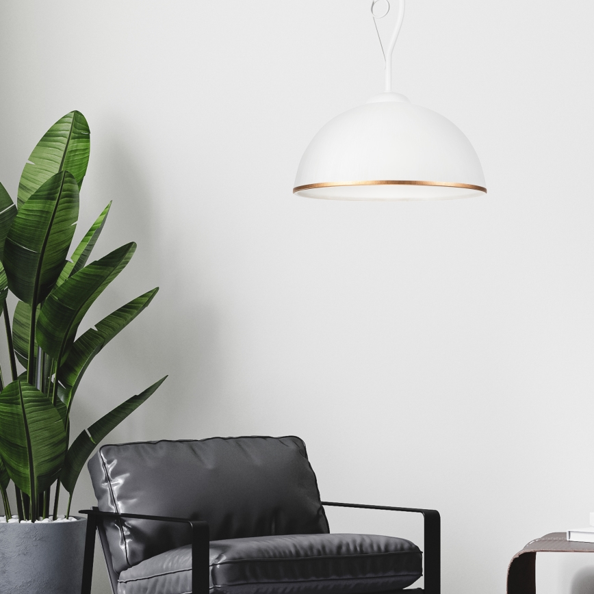 Riippukattokruunu RETRO II 1xE27/60W/230V valkoinen