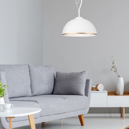 Riippukattokruunu RETRO II 1xE27/60W/230V valkoinen