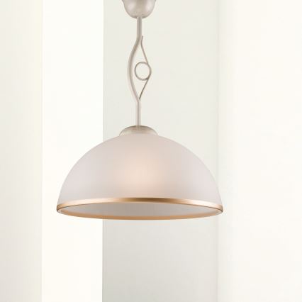 Riippukattokruunu RETRO II 1xE27/60W/230V valkoinen patina