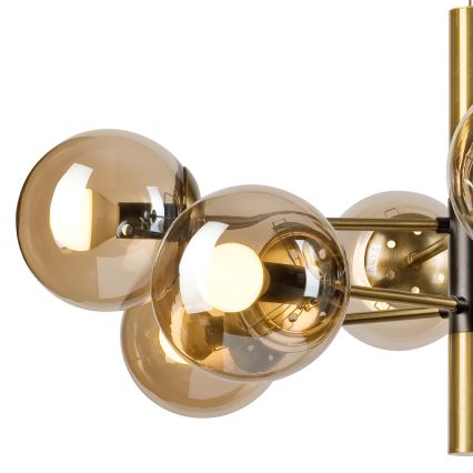 Riippukattokruunu ROLLO 8xE14/5W/230V kulta/savuinen beige