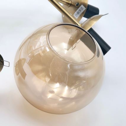 Riippukattokruunu ROLLO 8xE14/5W/230V kulta/savuinen beige