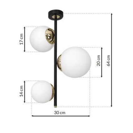 Riippukattokruunu SPARTA 3xE14/40W/230V