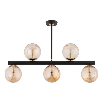 Riippukattokruunu TUKANE 5xE14/10W/230V musta/kulta