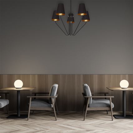 Riippukattokruunu VICTORIA 5xE27/60W/230V musta