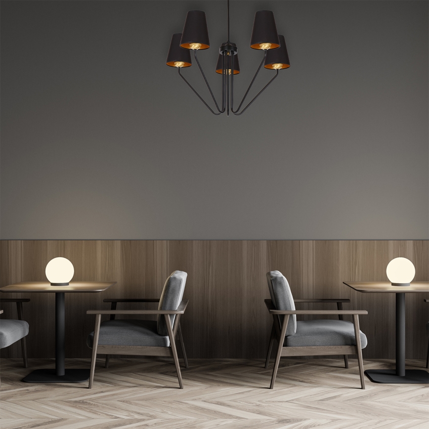 Riippukattokruunu VICTORIA 5xE27/60W/230V musta