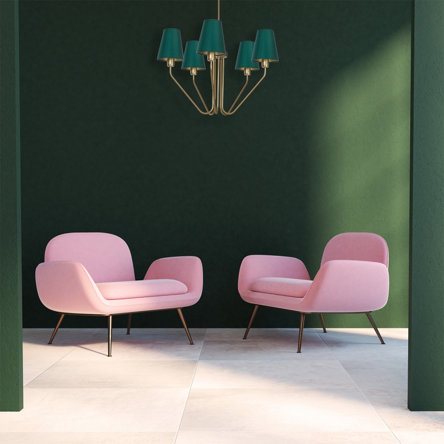 Riippukattokruunu VICTORIA 5xE27/60W/230V vihreä