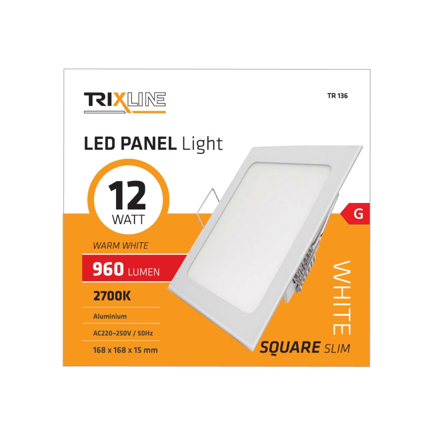 Riippuva LED-kattovalaisin SQUARE LED/12W/230V 2700K