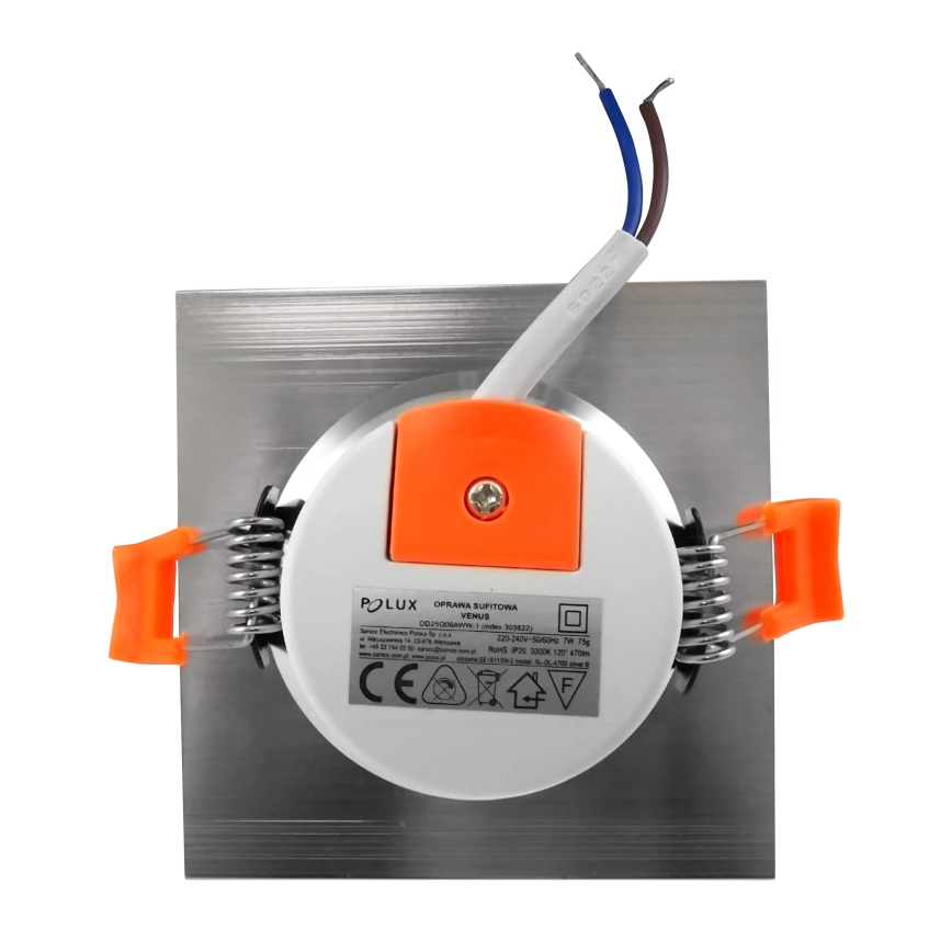 Riippuva LED-kattovalaisin VENUS LED/7W/230V hopea kulmikas