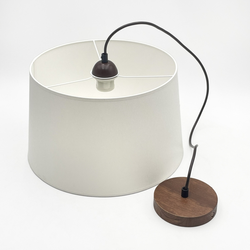 Riippuvalaisin AIDA johdolla 1xE27/60W/230V halkaisija 35 cm tammi/pähkinä/valkoinen