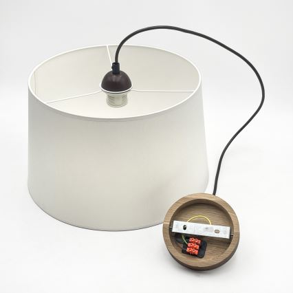 Riippuvalaisin AIDA johdolla 1xE27/60W/230V halkaisija 35 cm tammi/pähkinä/valkoinen