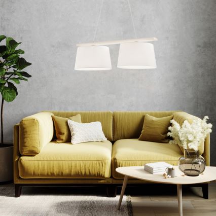 Riippuvalaisin AIDA johdolla 2xE27/60W/230V halkaisija 35 cm tammi/valkoinen