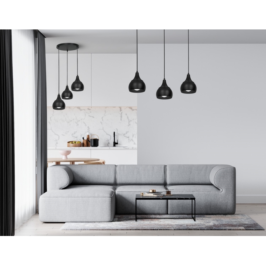 Riippuvalaisin  AKTAN 3xE27 / 60W / 230V musta pyöreä