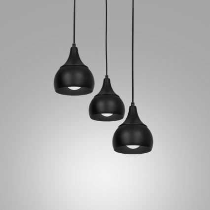 Riippuvalaisin  AKTAN 3xE27 / 60W / 230V musta pyöreä