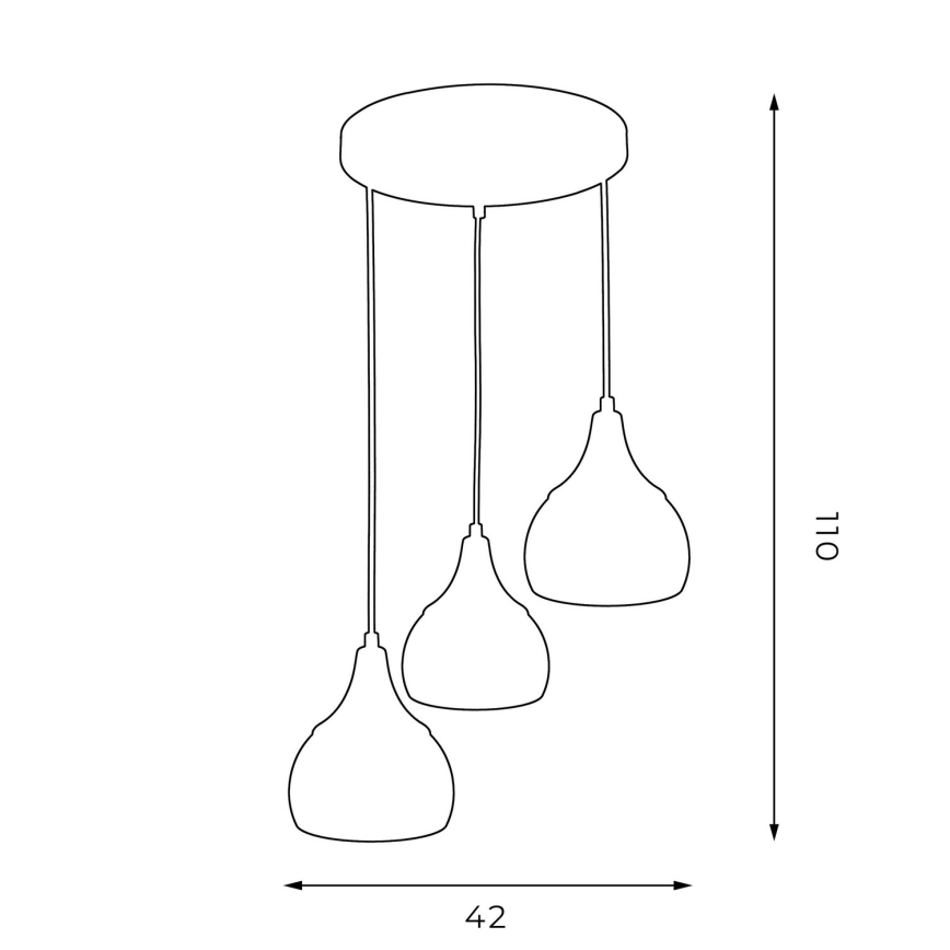 Riippuvalaisin  AKTAN 3xE27 / 60W / 230V musta pyöreä