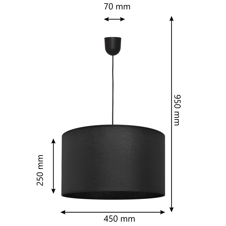 Riippuvalaisin ALBA 1xE27/15W/230V d. 45cm musta