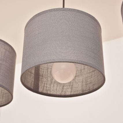Riippuvalaisin ALBA kaapelilla 3xE27/15W/230V, harmaa