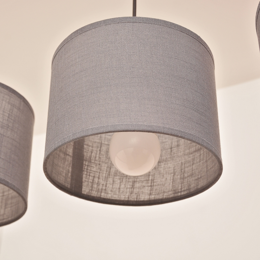 Riippuvalaisin ALBA kaapelilla 3xE27/15W/230V, harmaa