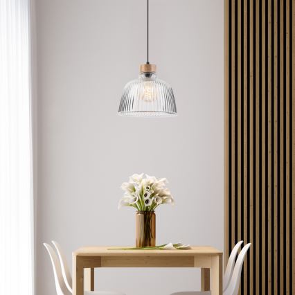 Riippuvalaisin ASTA 1xE27/60W/230V, halkaisija 28 cm, tammi