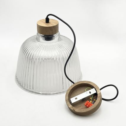 Riippuvalaisin ASTA 1xE27/60W/230V, halkaisija 28 cm, tammi