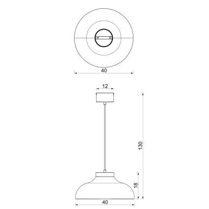 Riippuvalaisin BASCA vaijerilla 1xE27/15W/230V, kermanvärinen