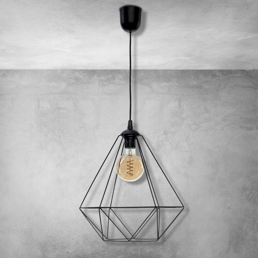 Riippuvalaisin BASKET 1xE27/60W/230V musta