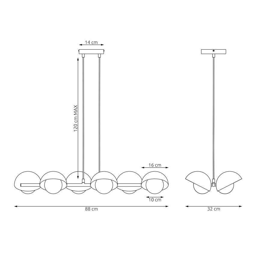 Riippuvalaisin BOOM 6xG9/8W/230V beige