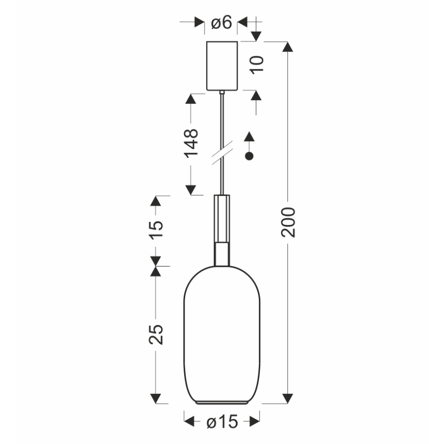 Riippuvalaisin BUENO johdolla 1xGX53/9W/230V, halkaisija 15 cm, savunruskea