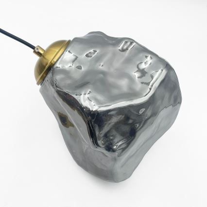 Riippuvalaisin CRISTAL 3xE14/15W/230V messinki/savunmusta