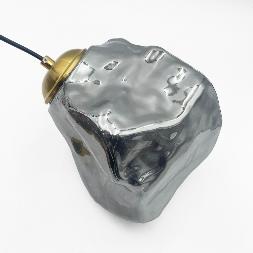 Riippuvalaisin CRISTAL 3xE14/15W/230V messinki/savunmusta