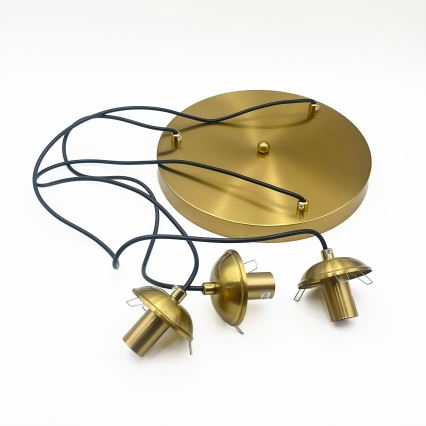 Riippuvalaisin CRISTAL 3xE14/15W/230V messinki/savunmusta