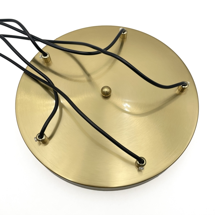 Riippuvalaisin CRISTAL 5xE14/15W/230V messinki/savunvärinen beige