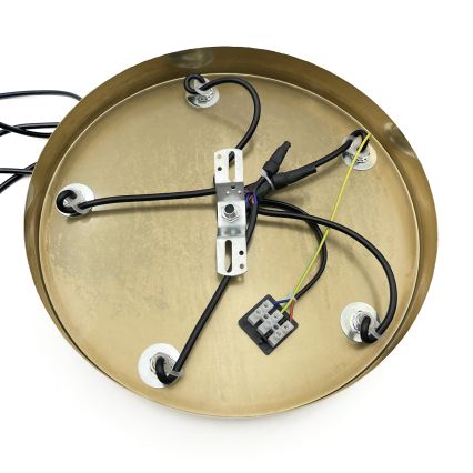 Riippuvalaisin CRISTAL 5xE14/15W/230V messinki/savunvärinen beige