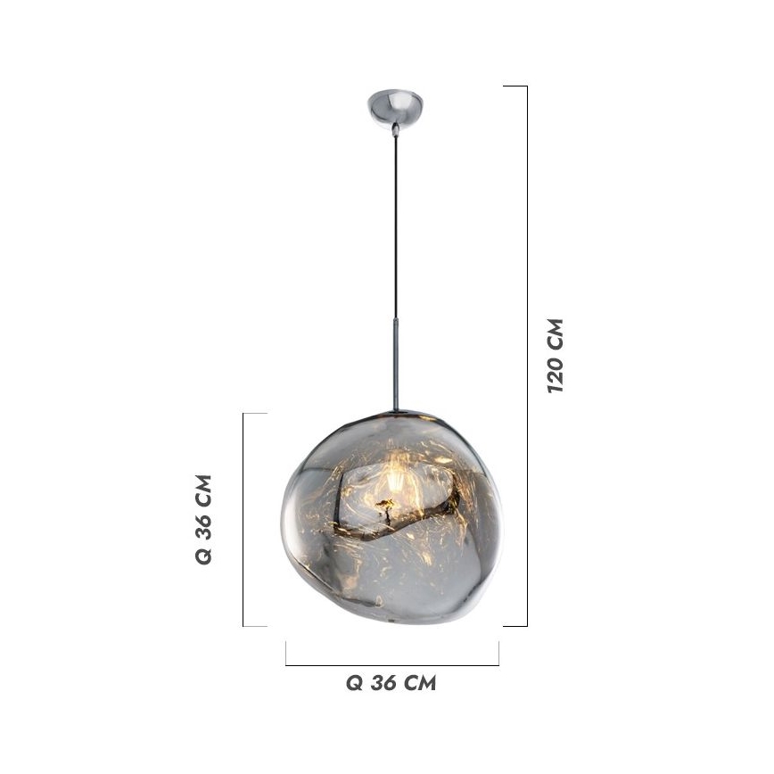 Riippuvalaisin CRUMPLED, 1xE27/24W/230V, halkaisija 26 cm, kuparinvärinen