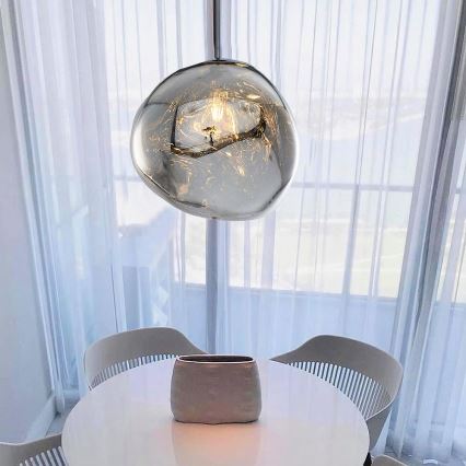 Riippuvalaisin CRUMPLED 1xE27/24W/230V Ø 36 cm savunharmaa